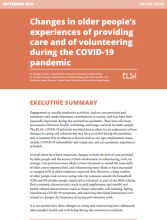 Changes in older people’s experiences of providing care and of volunteering during the COVID-19 pandemic